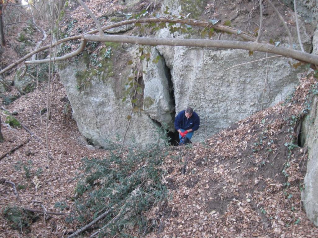 La paretina in cui si apre la grotta